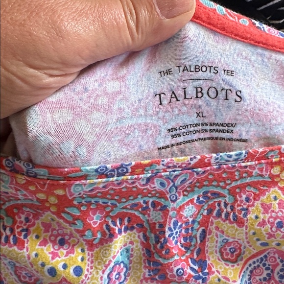 Talbots Multicolor Paisley Long Sleeve Top - Picture 3 of 3
